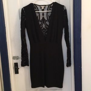 Bodycon black lace dress